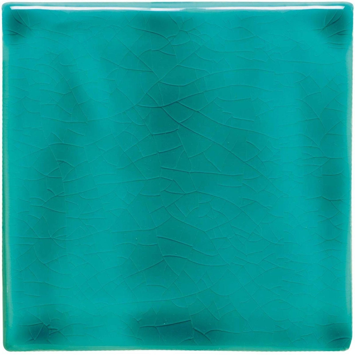 Deep turquoise field tile vibrant teal ceramic tile with subtle crackled glaze finish ideal for walls and floors