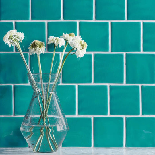 Deep Turquoise Field Tile - alternate view