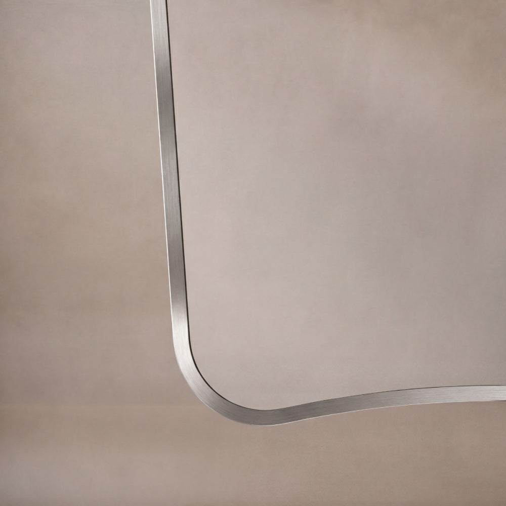 Delphine Curve Mirror 60x90cm in Brushed Nickel - Origins Living, view 5