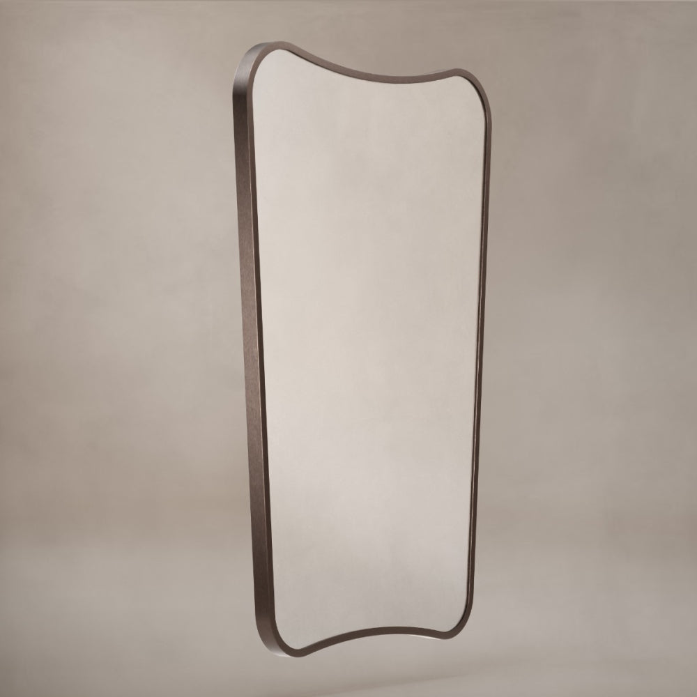 Delphine Curve Mirror 60x90cm in Brushed Bronze - Origins Living, view 2