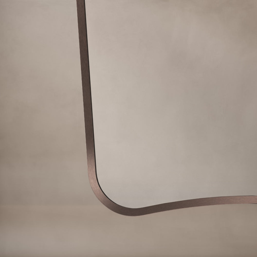 Delphine Curve Mirror 60x90cm in Brushed Bronze - Origins Living, view 5