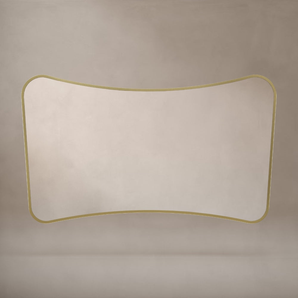 Delphine Curve Mirror 120x70cm in Brushed Brass - Origins Living, view 4