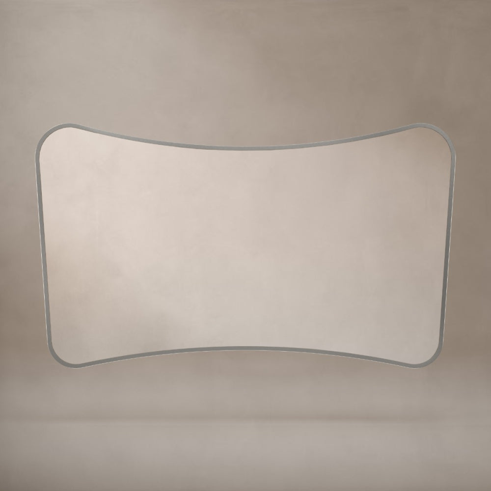 Delphine Curve Mirror 120x70cm in Brushed Nickel - Origins Living, view 4