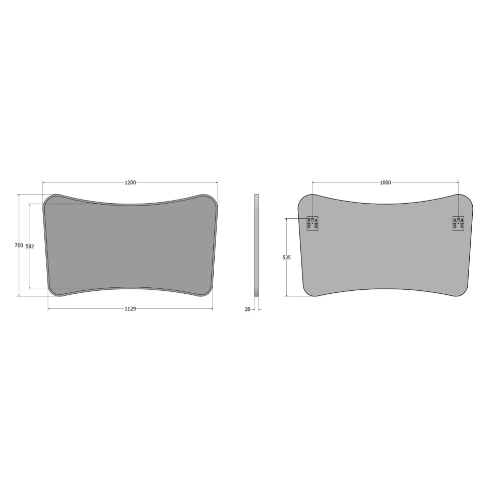Delphine Curve Mirror 120x70cm in Brushed Nickel - Origins Living, view 8