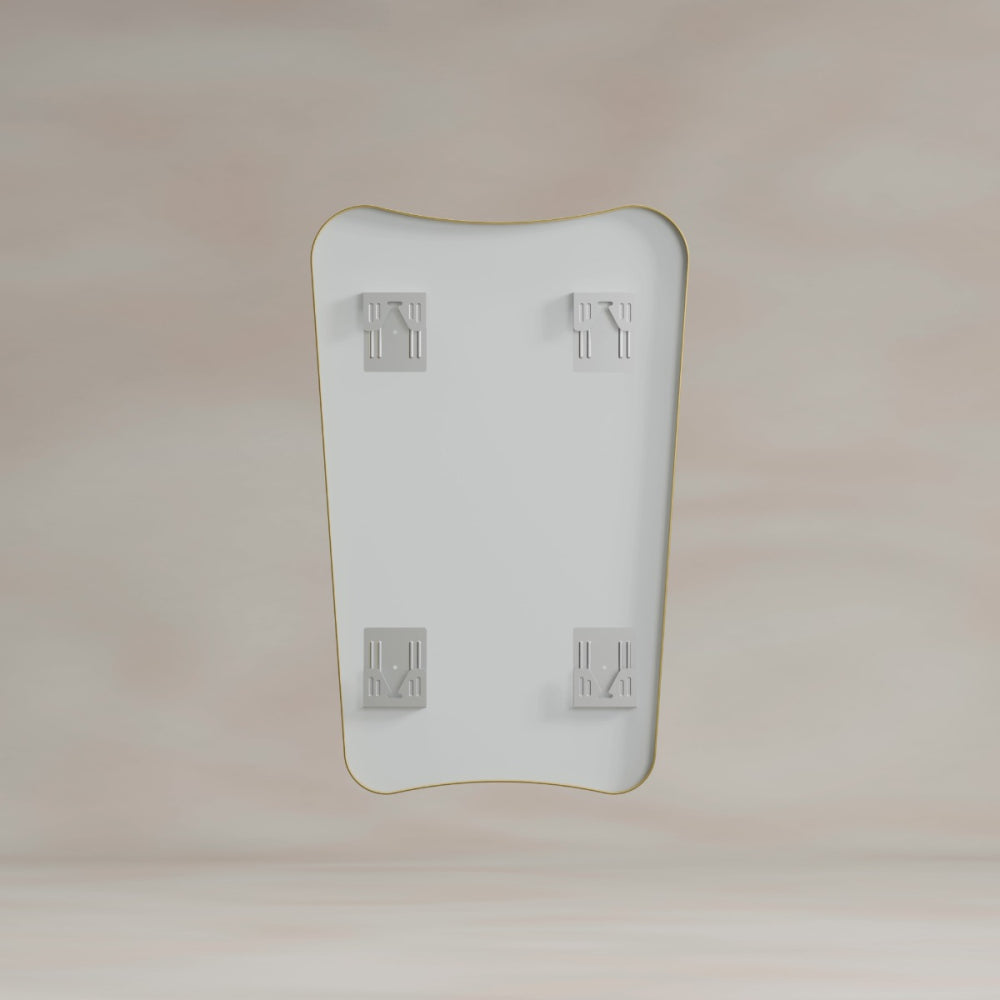 Delphine Curve Mirror 45x70cm in Brushed Brass - Origins Living, view 7