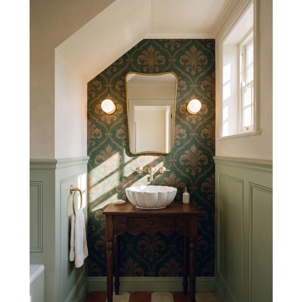 Delphine Curve Mirror 45x70cm in Brushed Brass - Origins Living