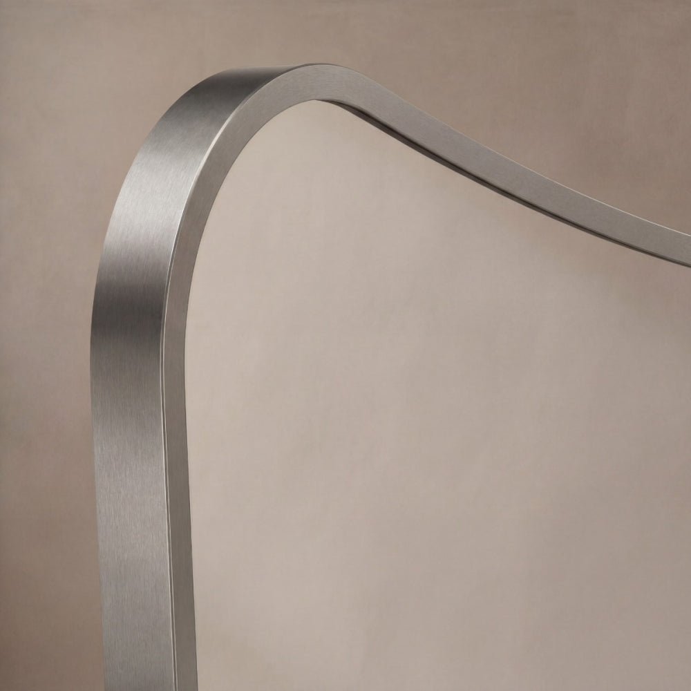 Delphine Curve Mirror 45x70cm in Brushed Nickel - Origins Living, view 3