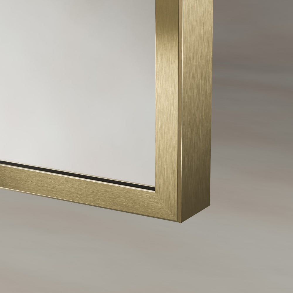 Delphine Overmantel Arch Mirror 60x90cm in Brushed Brass - Origins Living, view 6