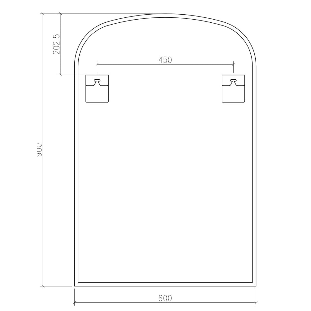 Delphine Overmantel Arch Mirror 60x90cm in Black - Origins Living, view 8