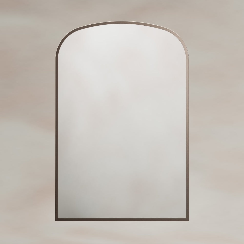 Delphine Overmantel Arch Mirror 60x90cm in Brushed Bronze - Origins Living, view 4