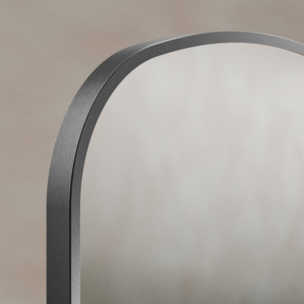 Delphine Overmantel Arch Mirror 60x90cm in Gunmetal - Origins Living, view 3