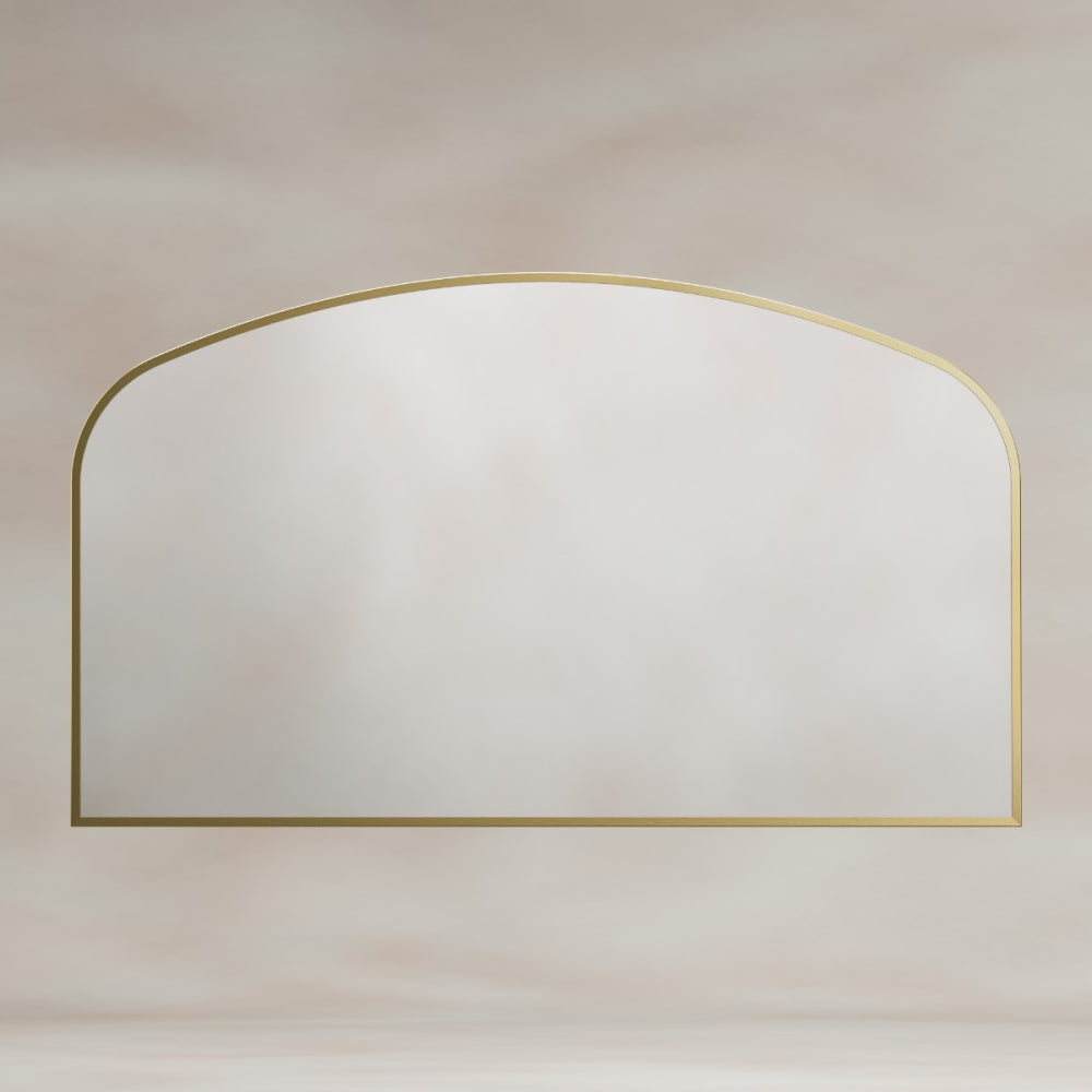 Delphine Overmantel Arch Mirror 120x70cm in Brushed Brass - Origins Living, view 4