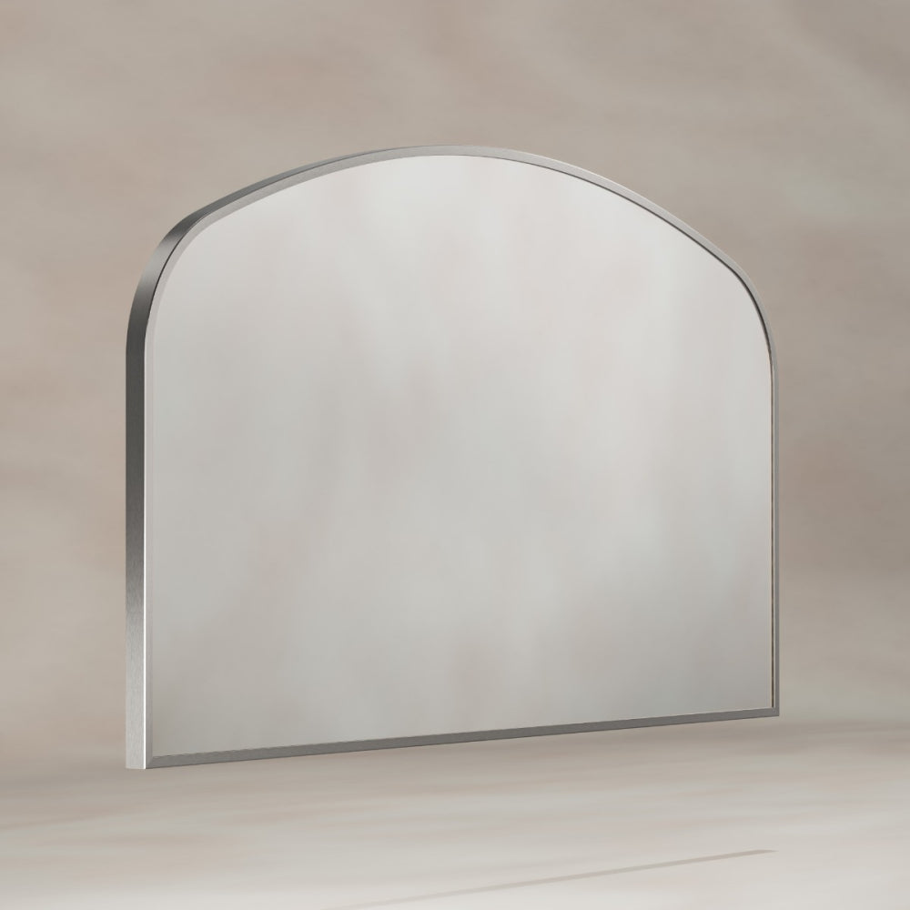 Delphine Overmantel Arch Mirror 120x70cm in Brushed Nickel - Origins Living, view 2