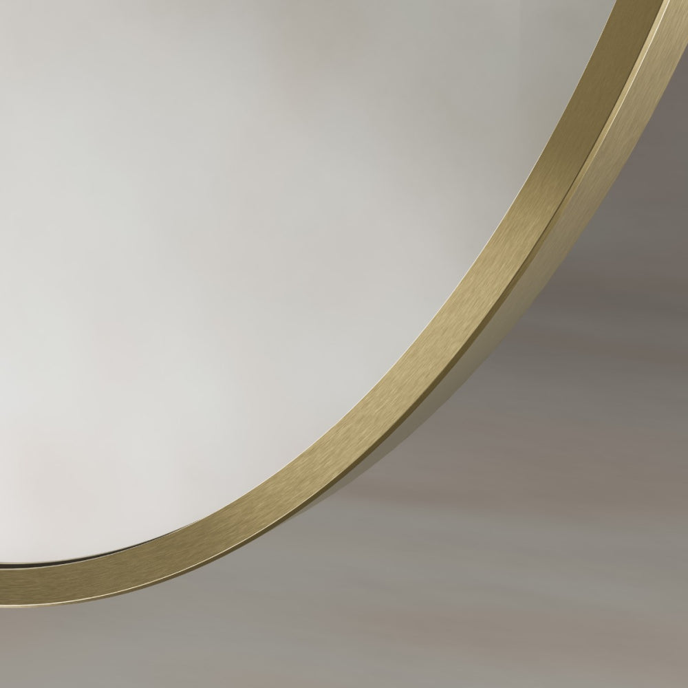Delphine Oval Mirror 55x80cm in Brushed Brass - Origins Living, view 5