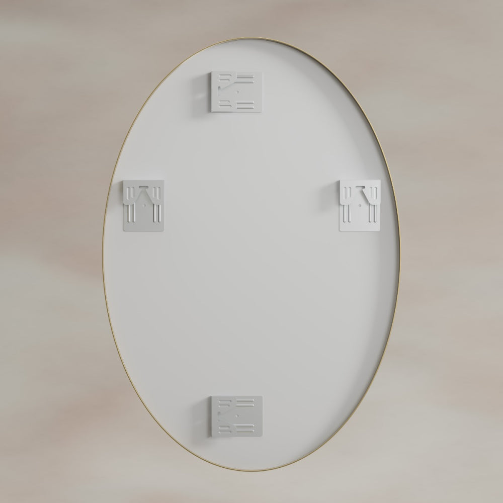 Delphine Oval Mirror 55x80cm in Brushed Brass - Origins Living, view 7