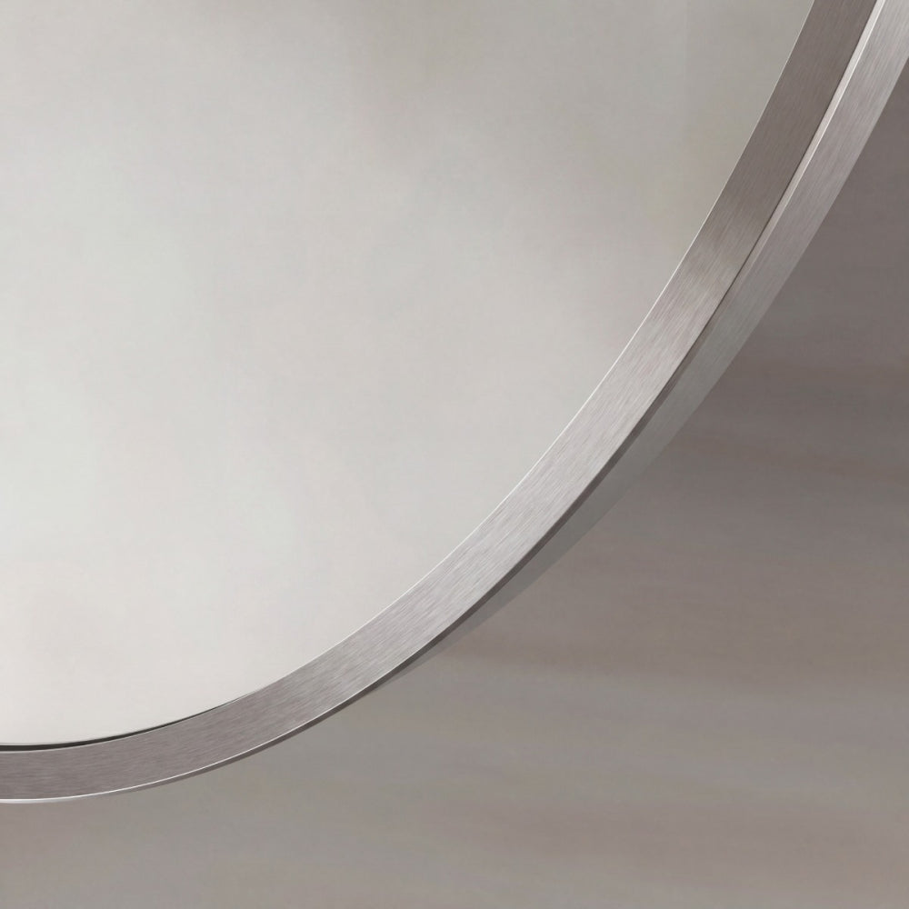 Delphine Oval Mirror 55x80cm in Brushed Nickel - Origins Living, view 5