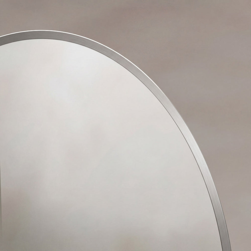 Delphine Oval Mirror 55x80cm in Brushed Nickel - Origins Living, view 6