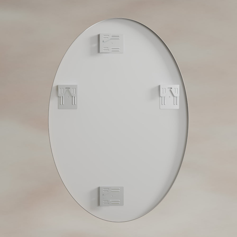 Delphine Oval Mirror 55x80cm in Brushed Nickel - Origins Living, view 7