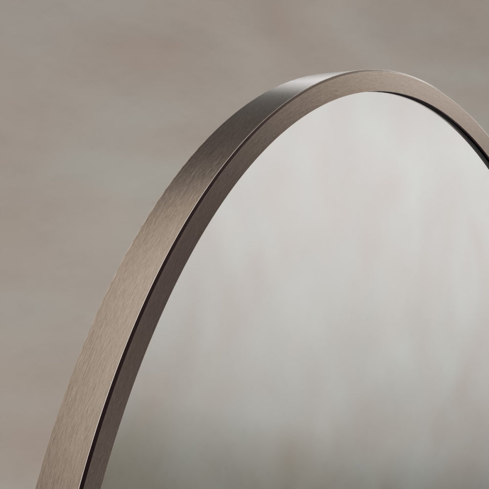 Delphine Oval Mirror 55x80cm in Brushed Bronze - Origins Living, view 3