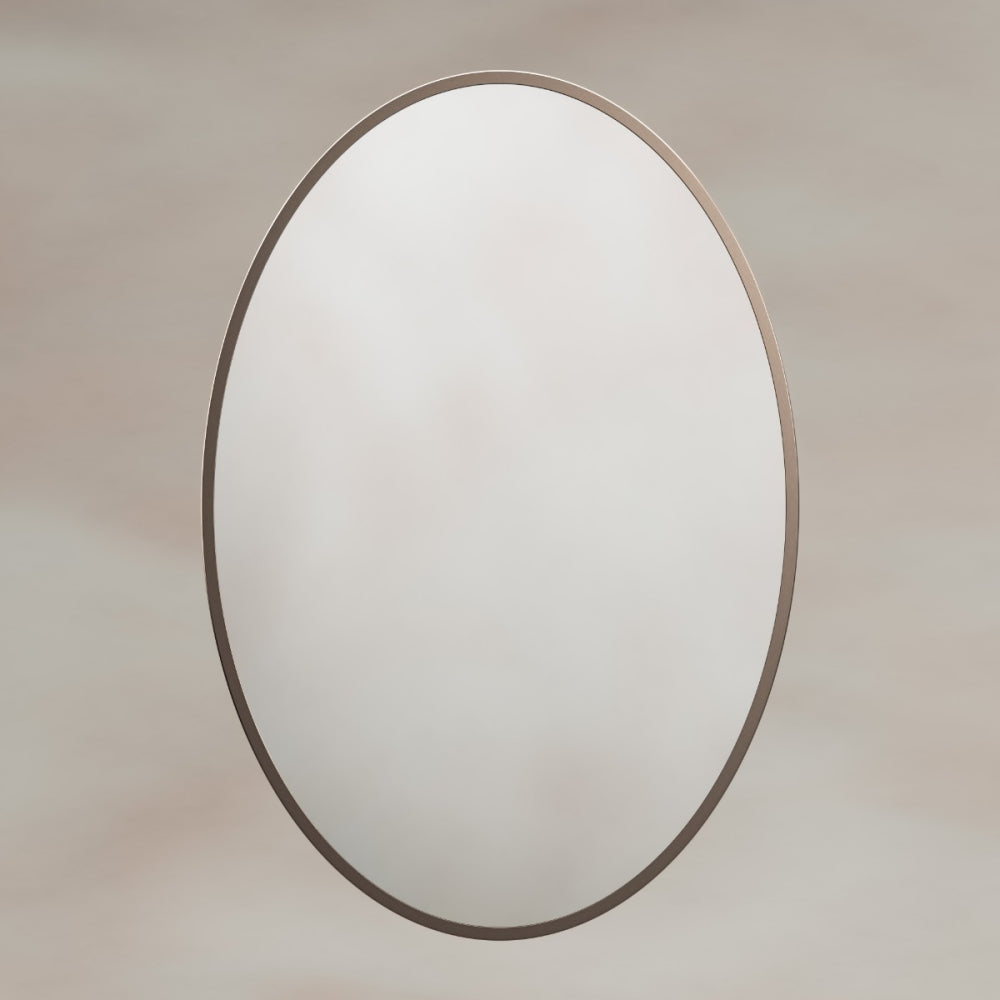 Delphine Oval Mirror 55x80cm in Brushed Bronze - Origins Living, view 4