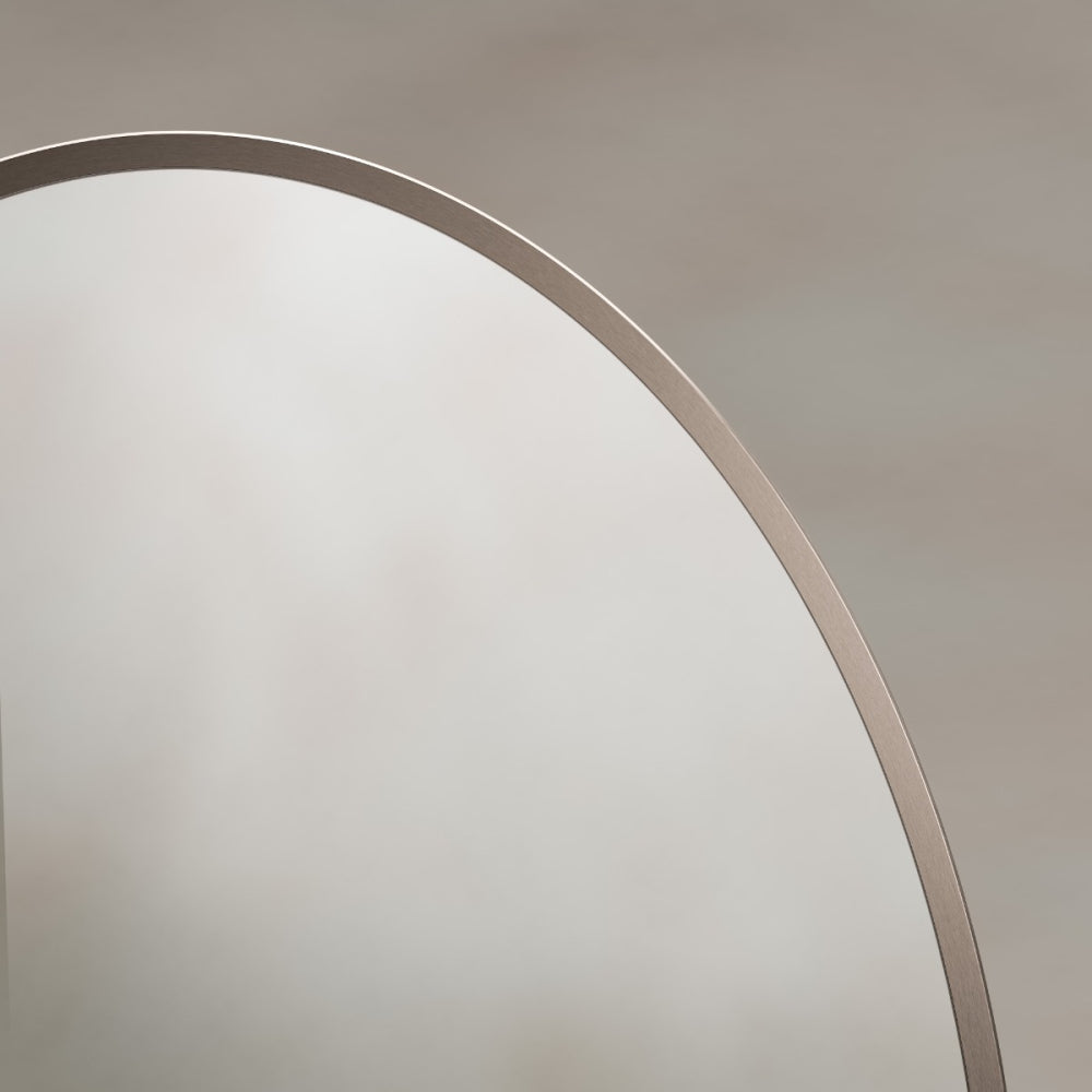 Delphine Oval Mirror 55x80cm in Brushed Bronze - Origins Living, view 6