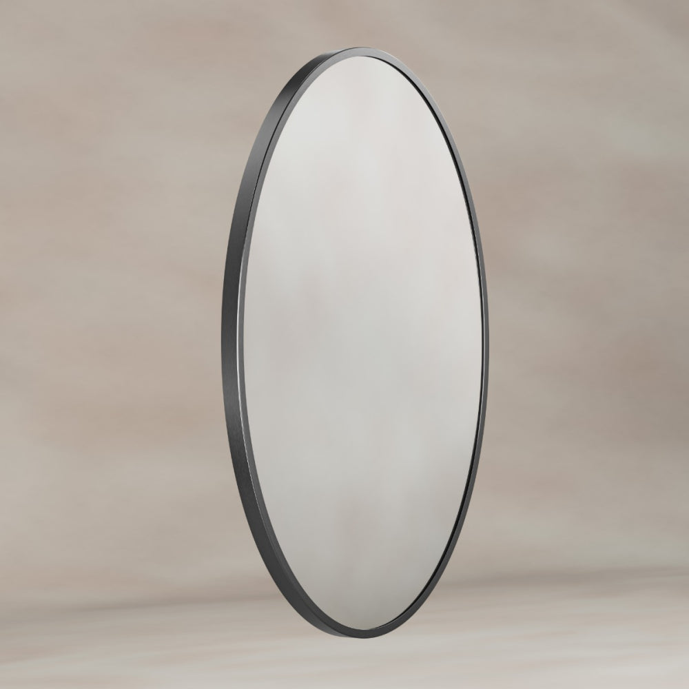 Delphine Oval Mirror 55x80cm in Gunmetal - Origins Living, view 2
