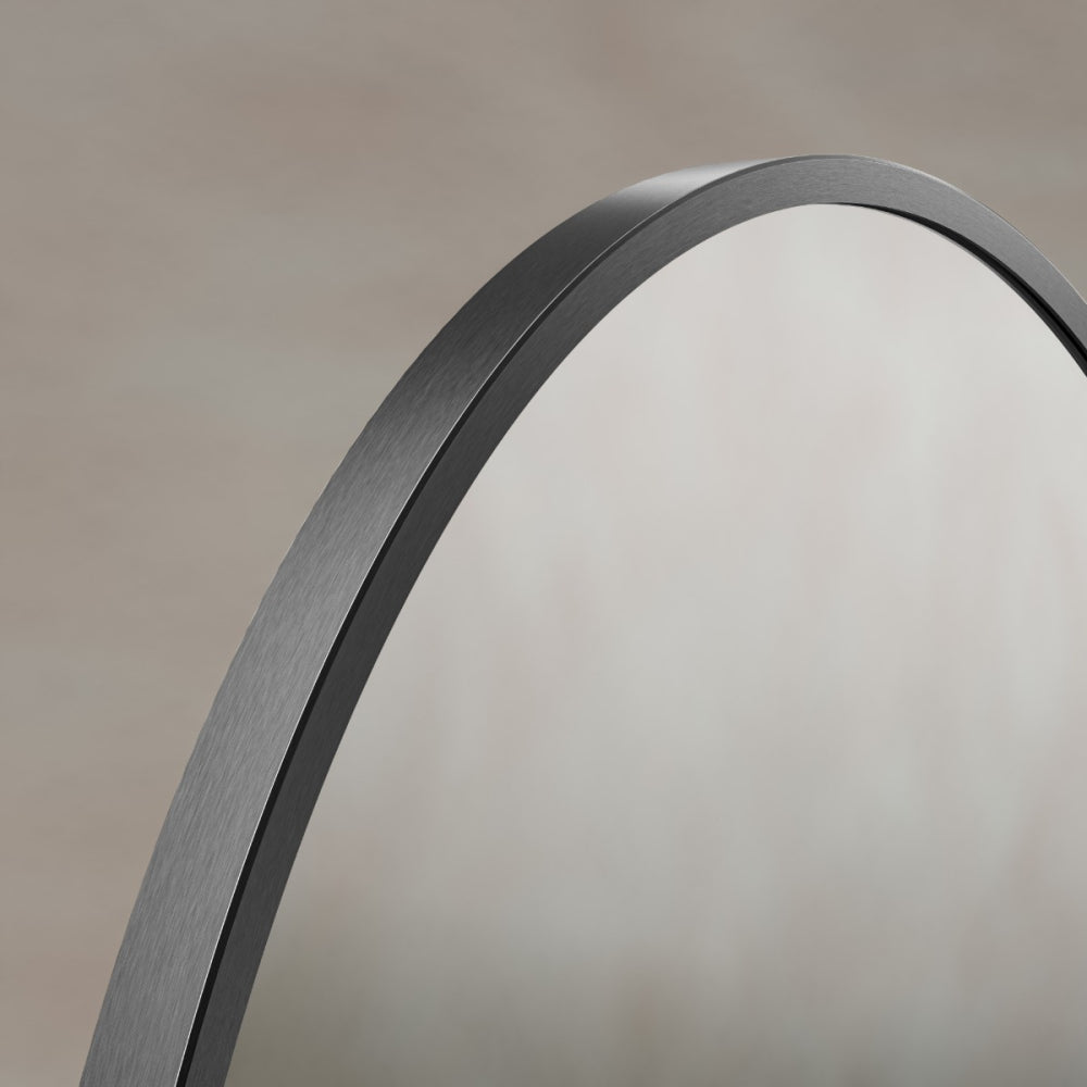 Delphine Oval Mirror 55x80cm in Gunmetal - Origins Living, view 3