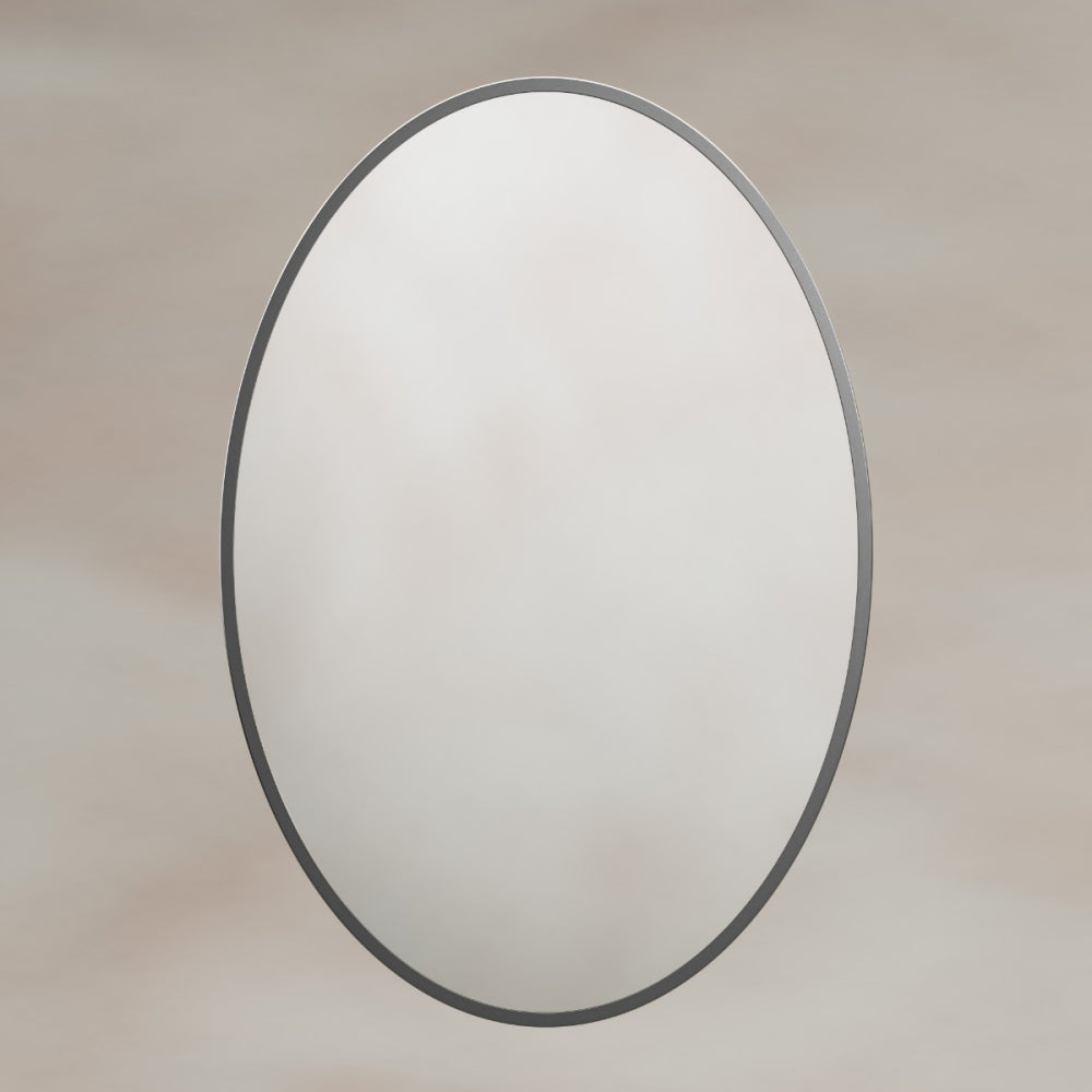 Delphine Oval Mirror 55x80cm in Gunmetal - Origins Living, view 4