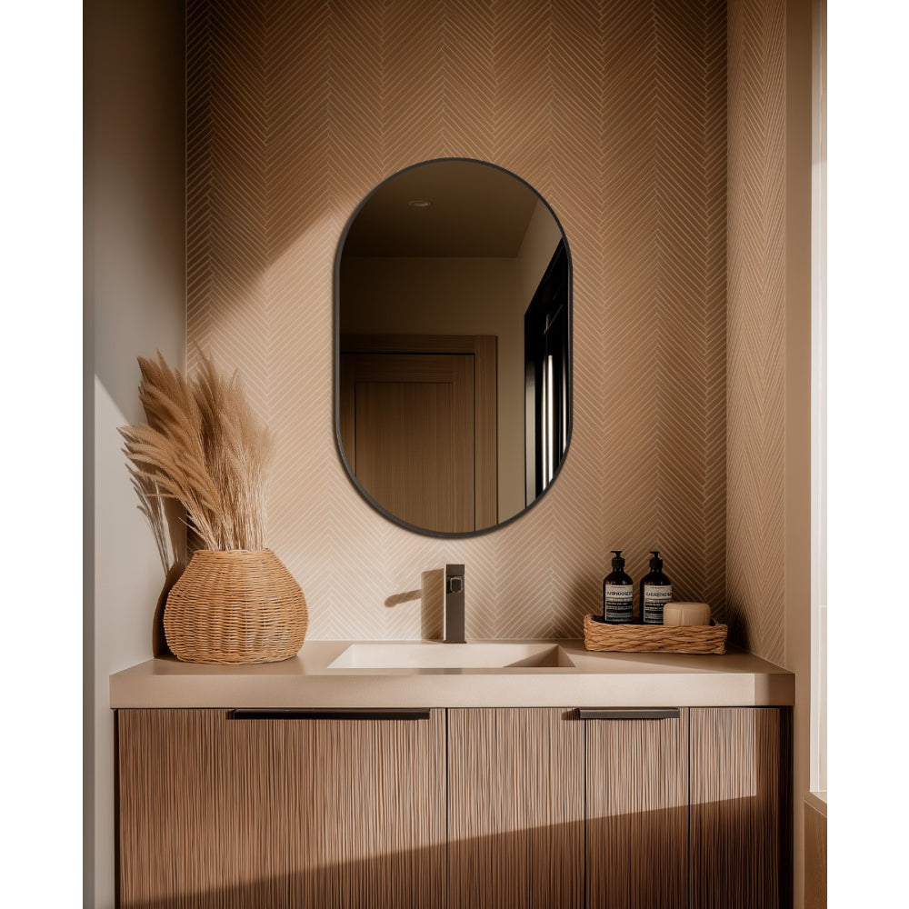 Docklands Capsule Mirror 50x80cm in Gunmetal - Origins Living