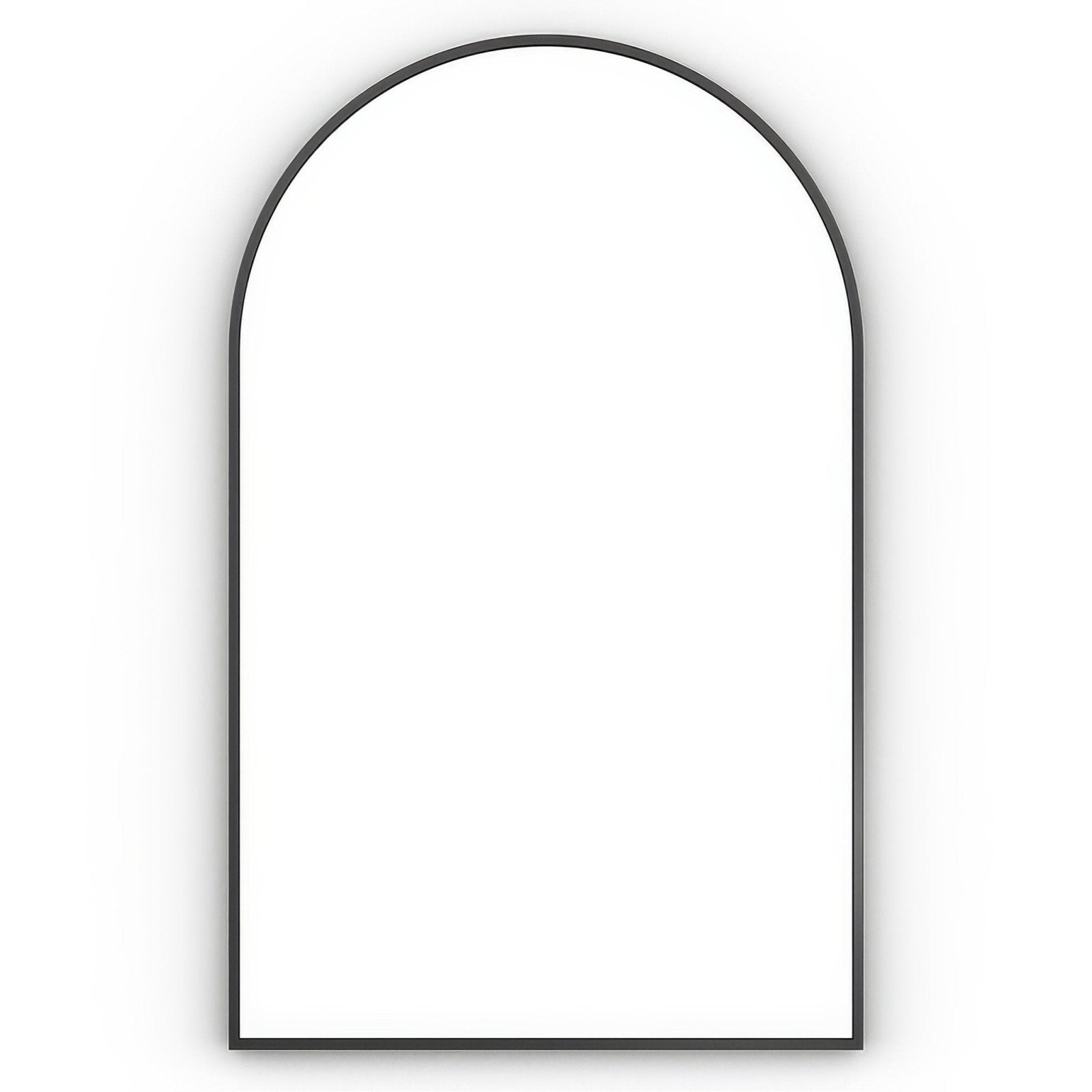 Black arched docklands mirror 50x80cm with sleek minimalist frame perfect for modern interior decor
