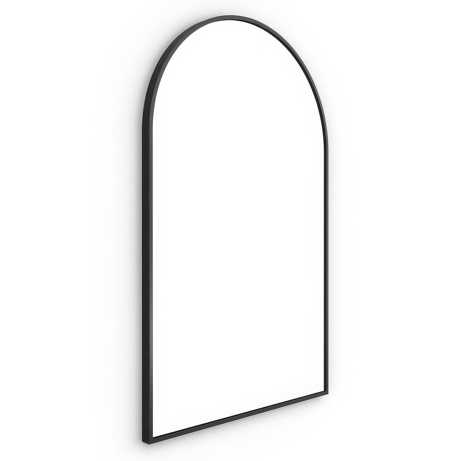 Docklands arch mirror 50x80cm in black with a sleek minimalist frame and arched design for modern wall decor