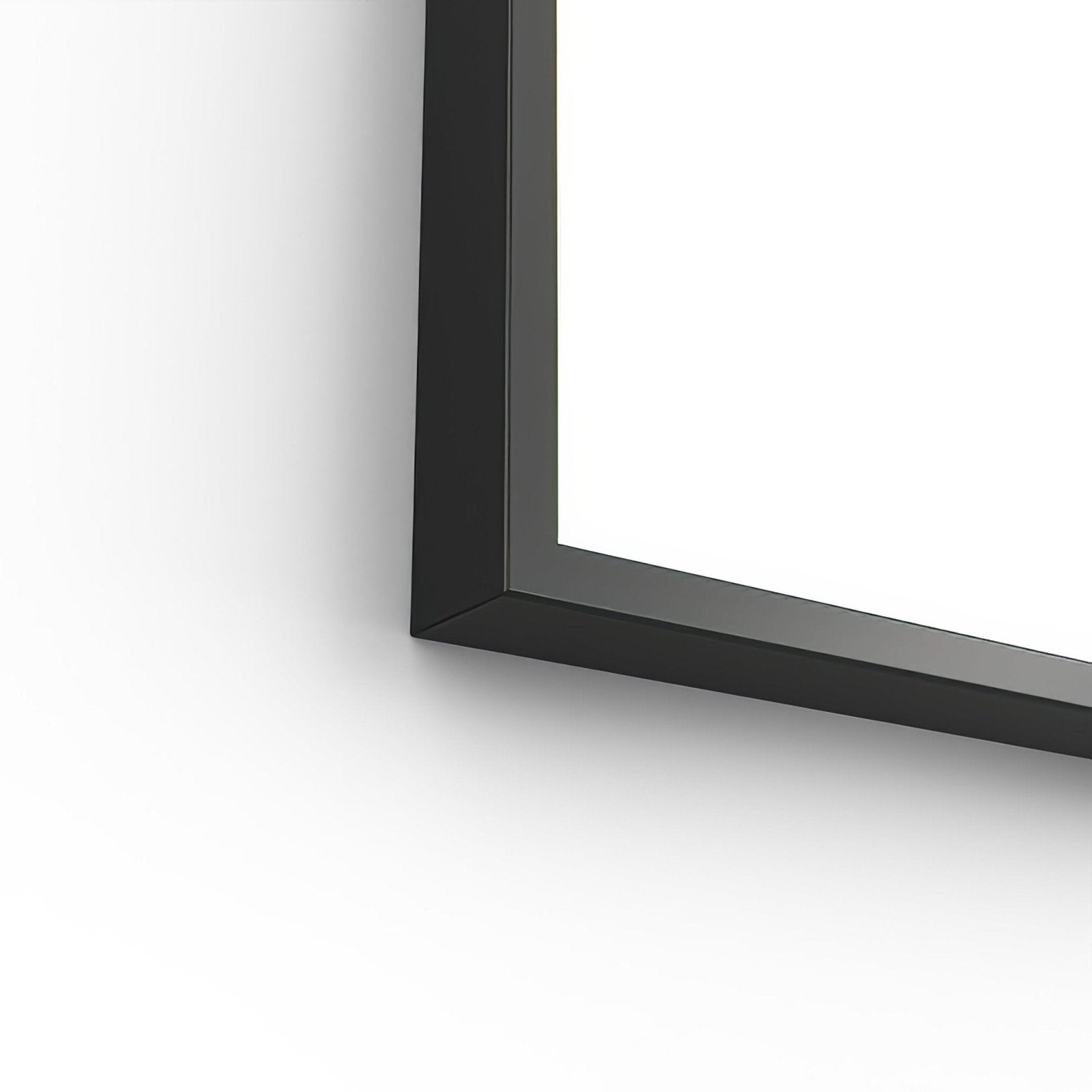 Black matte-finished Docklands Arch Mirror 50x80cm with a clean minimalist design in a black picture frame