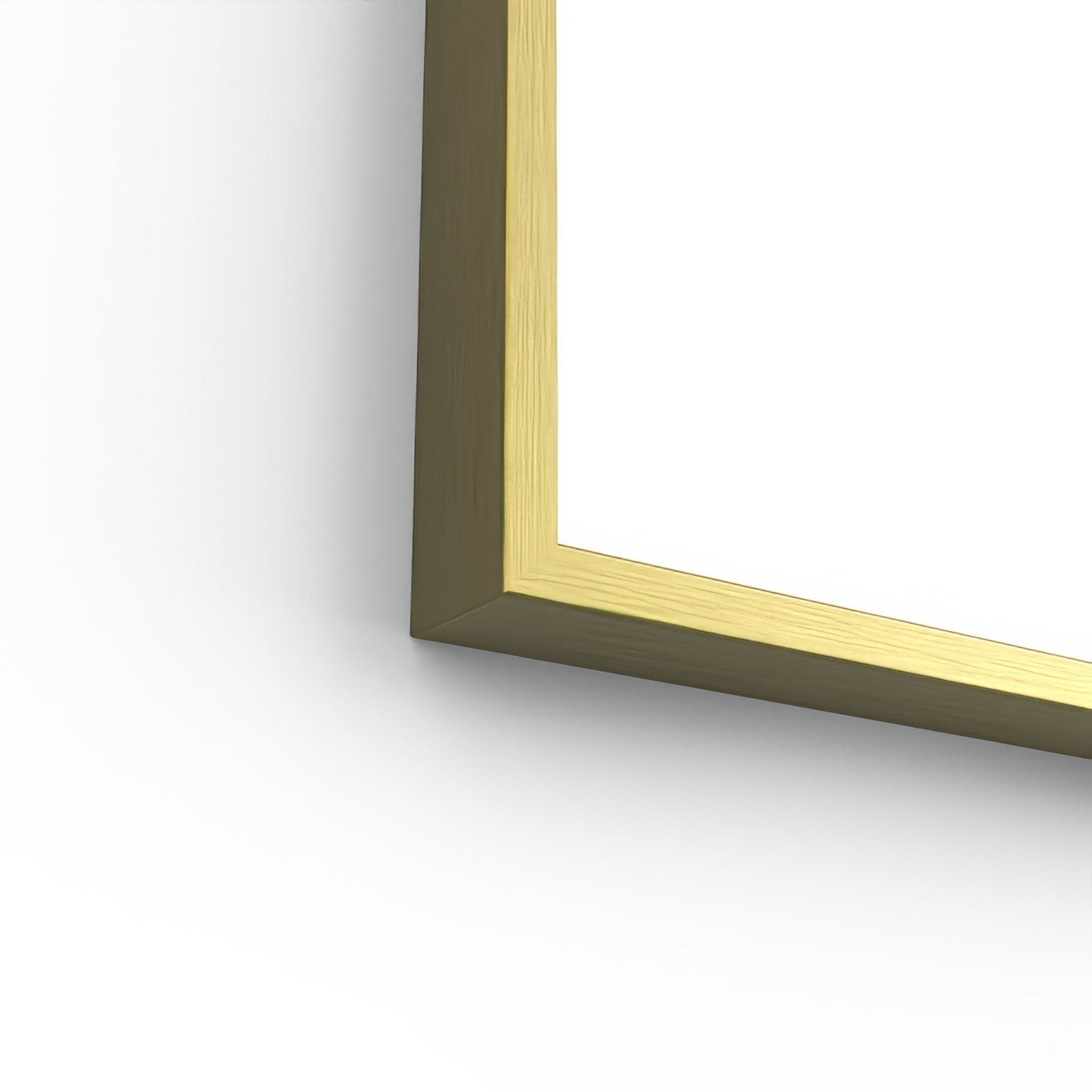 Gold-toned wooden picture frame with sleek minimalist design for docklands arch mirror 50x80cm in brushed brass