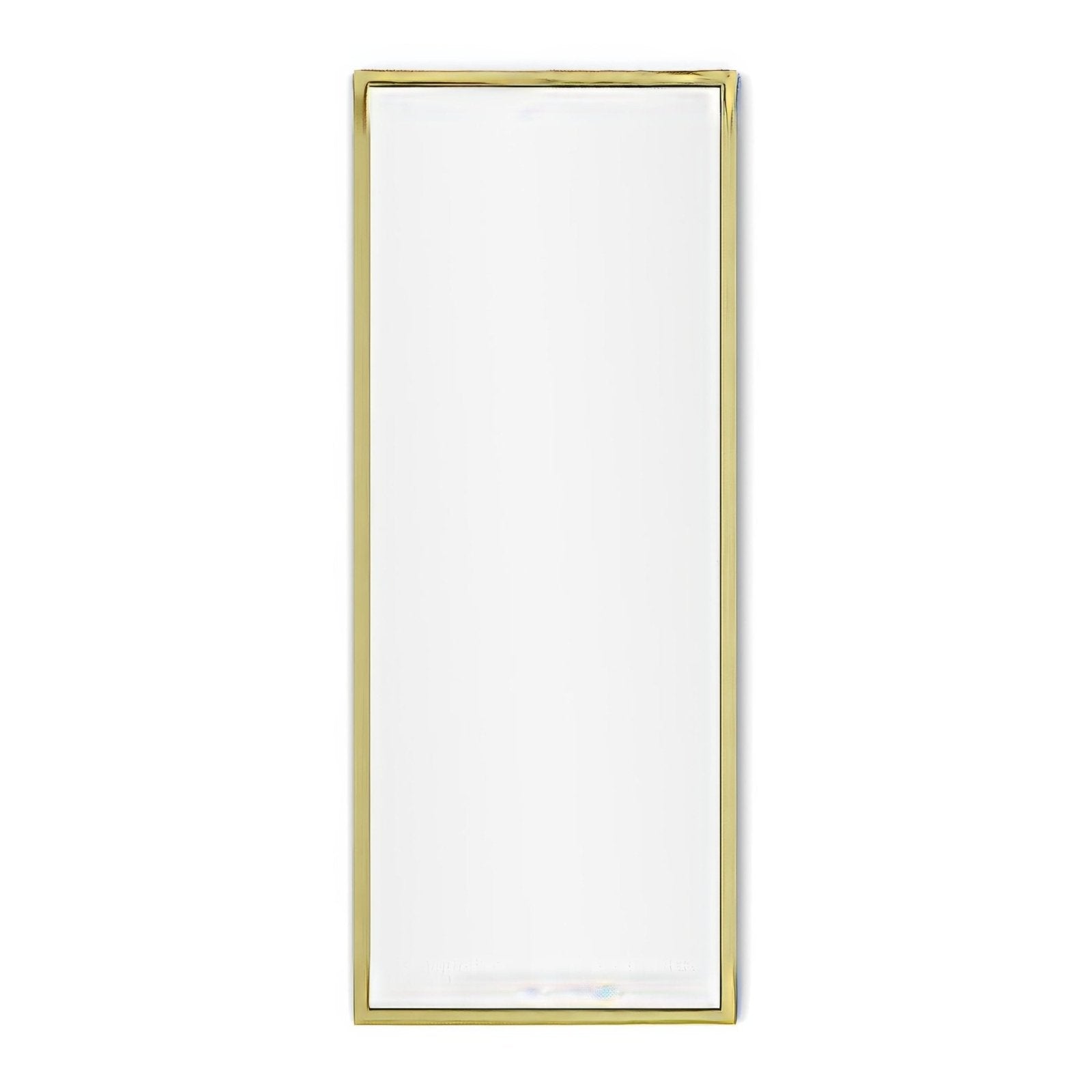 A docklands rectangular mirror 40x100cm with a sleek brushed brass thin metal frame