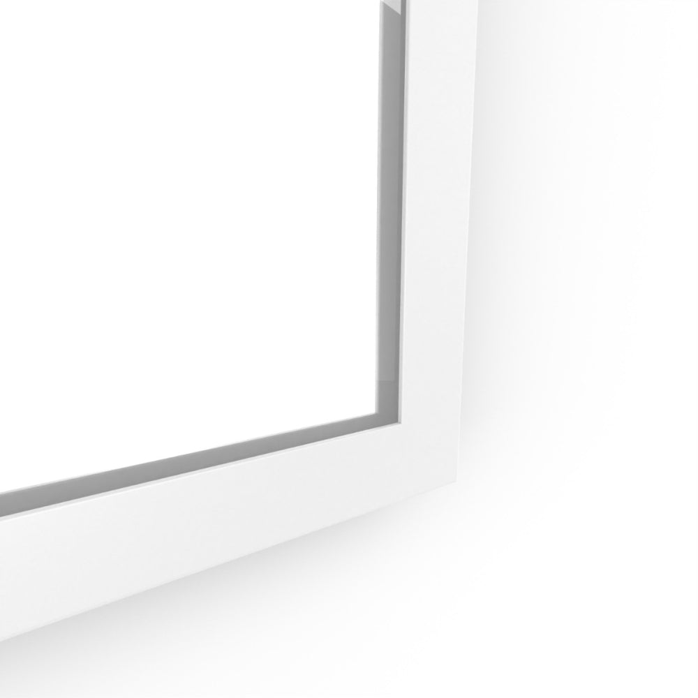 Docklands rectangular mirror 40x70cm white with sleek minimalist frame and subtle gray inner border