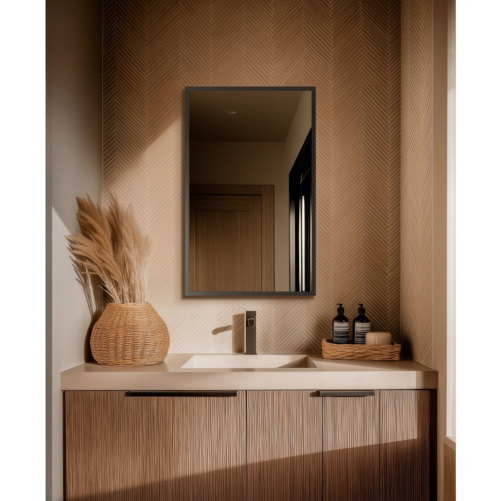 Docklands Rectangular Mirror 50x80cm Brushed Stainless Steel