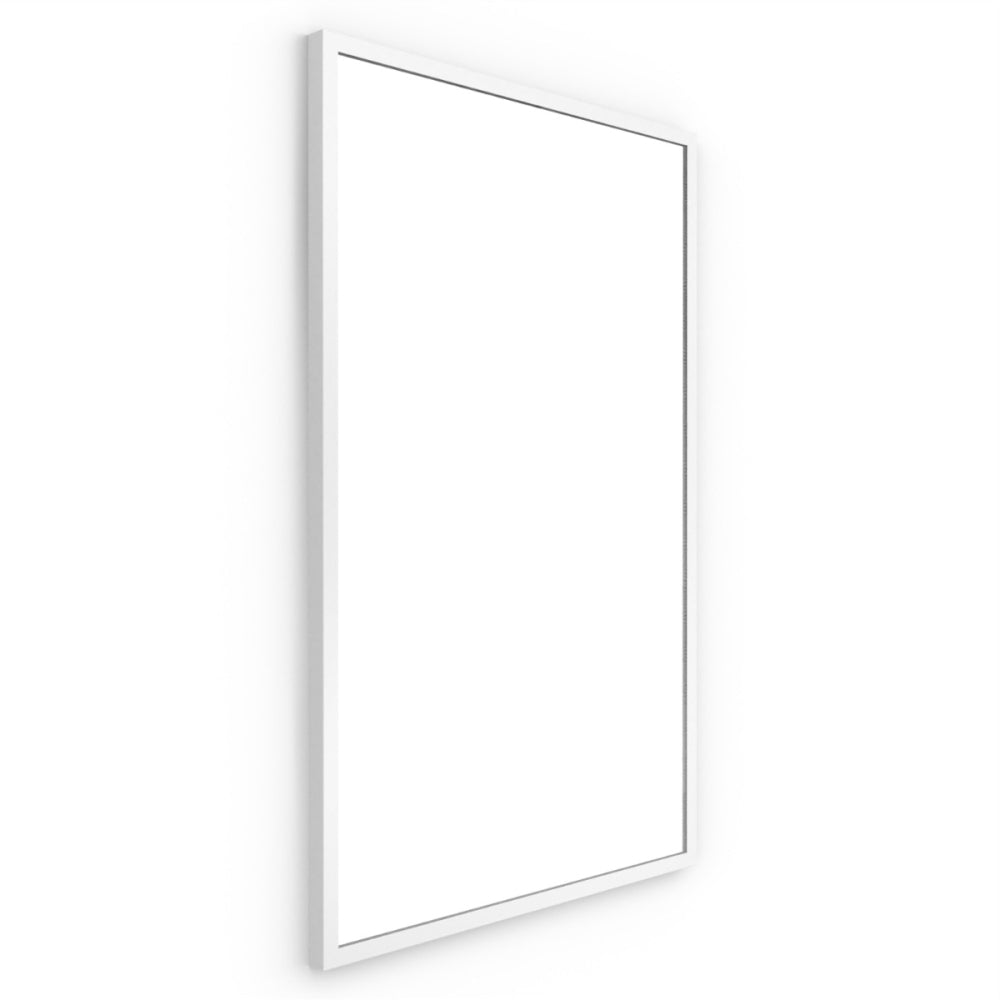 White rectangular framed mirror with a sleek minimalist design docklands rectangular mirror 50x80cm white