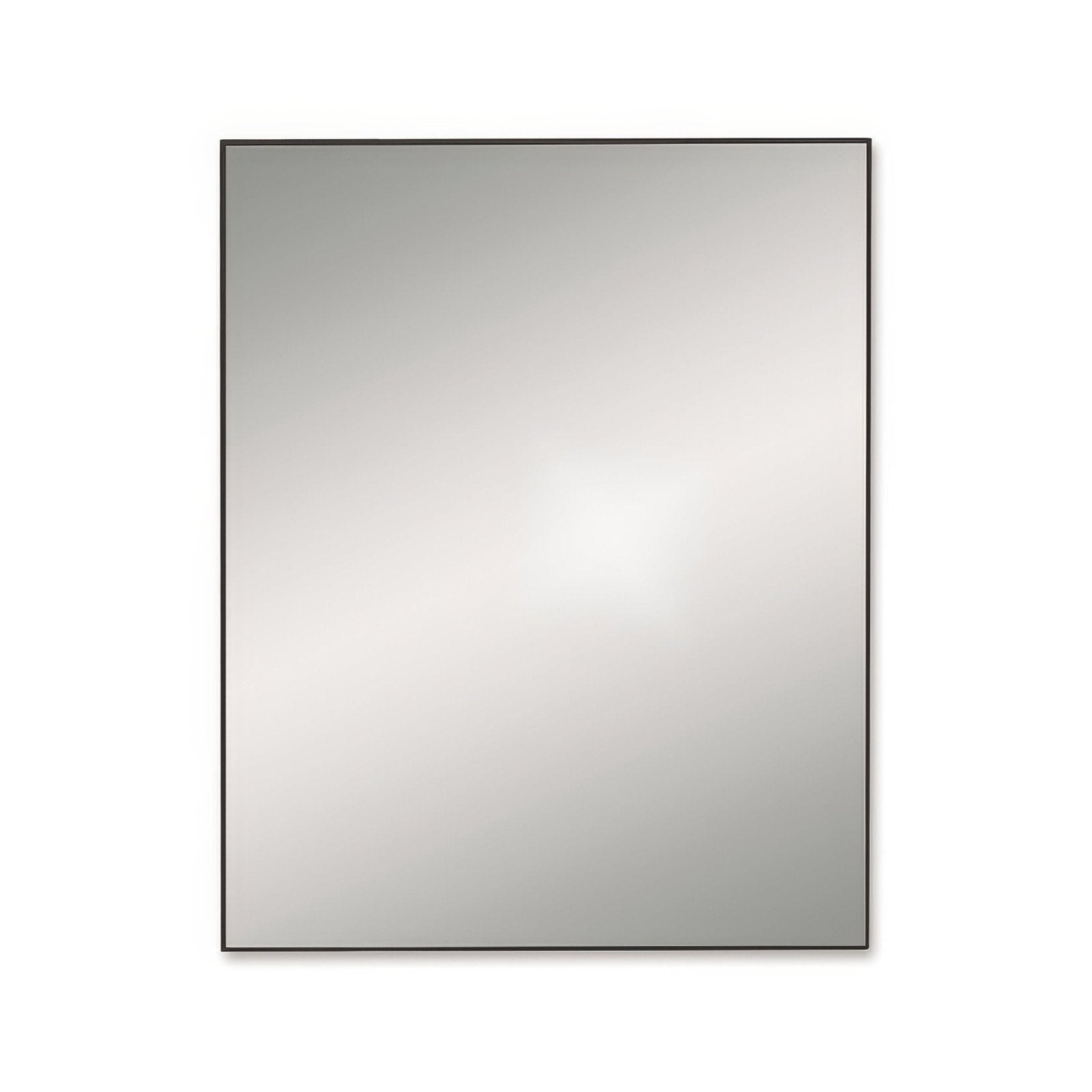 Docklands rectangular mirror 80x100cm with a slim dark metallic frame in black for modern wall decor