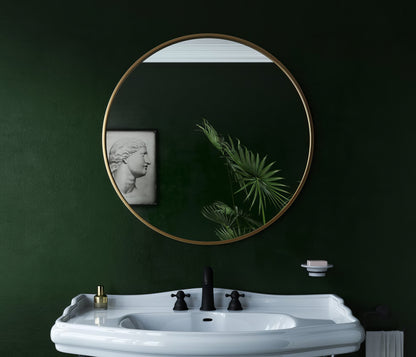 Docklands Round Mirror 80cm – Brushed Brass