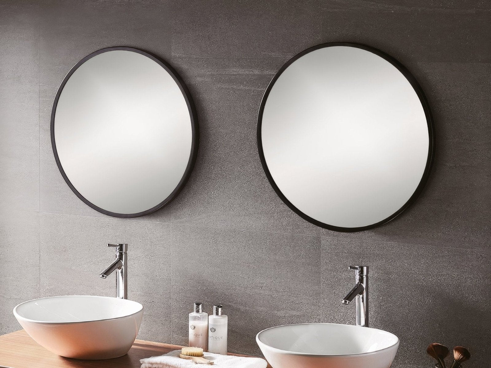 Docklands Round Mirror 60cm Black