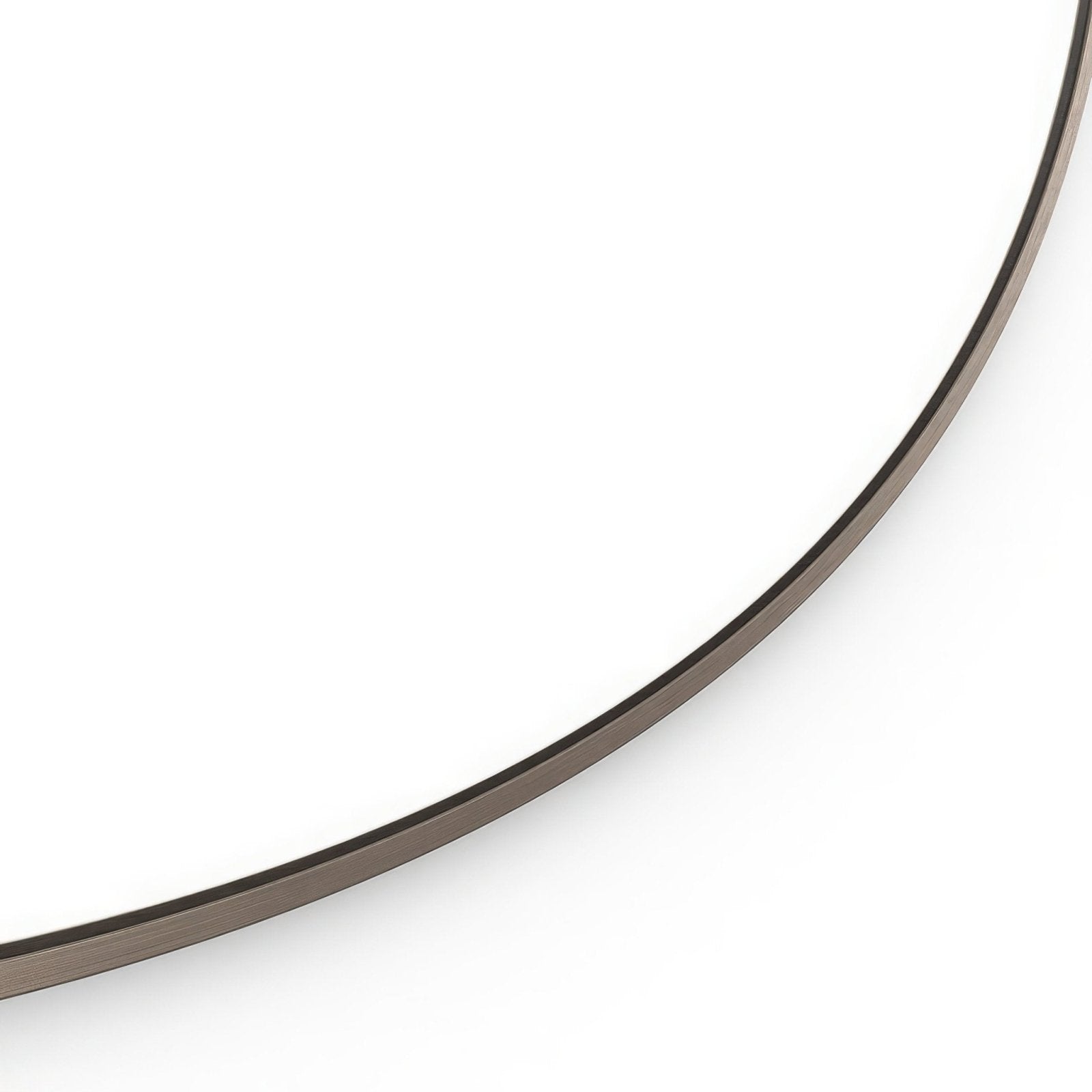 Circular docklands round mirror with a sleek dark bronze metallic frame measuring 80cm in brushed bronze finish