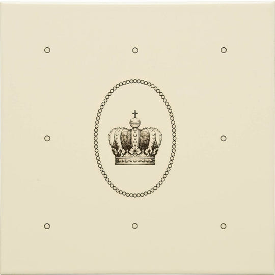 Dot Cartouche with Sovereign Crown Charcoal Grey on County White