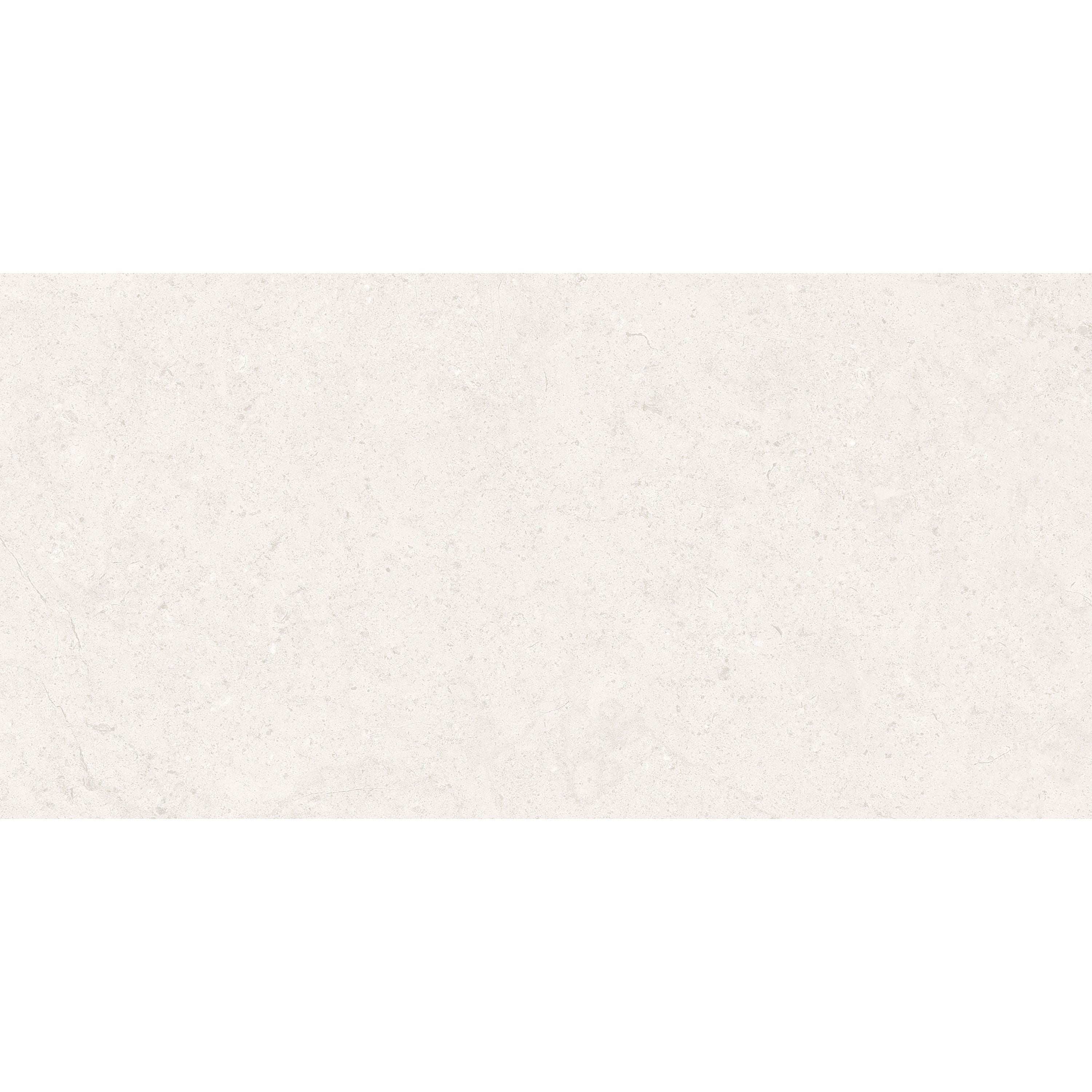 A sleek off-white rectangular dual white matt tile 30 x 60cm with subtle texture and faint veining