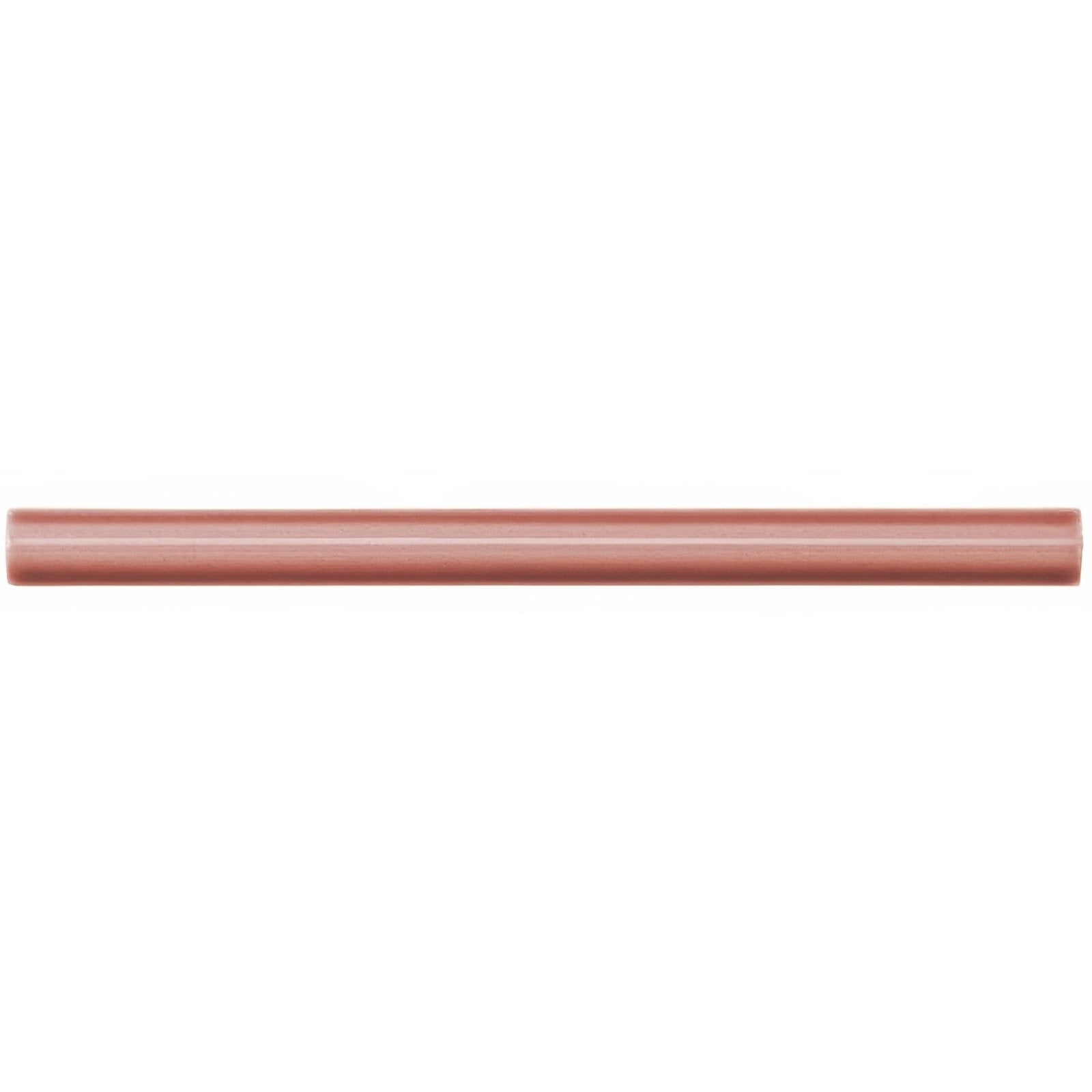 A sleek matte terracotta ceramic duchy pink omega moulding tile with smooth surface and subtle horizontal ridges