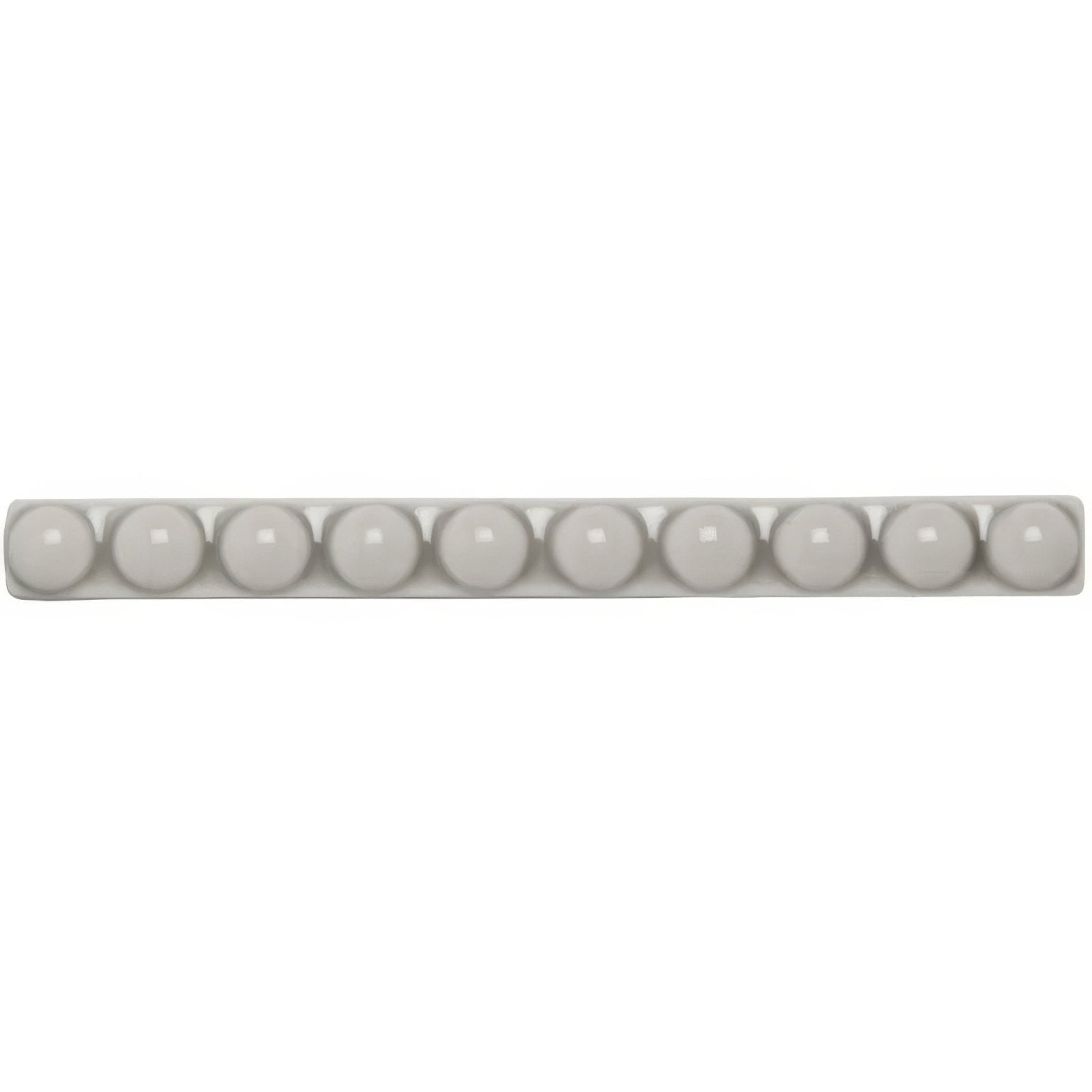Dunwich Empire white ceramic bead bar with ten evenly spaced glossy spherical beads