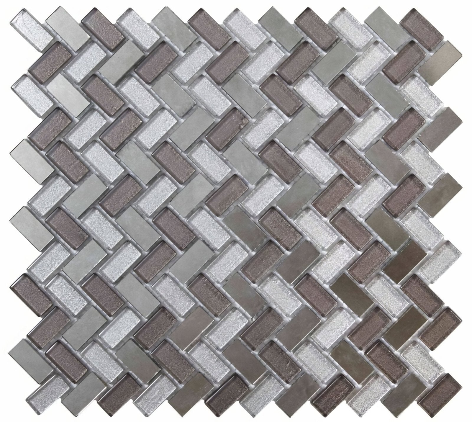 Dusk Grey Herringbone Mosaic