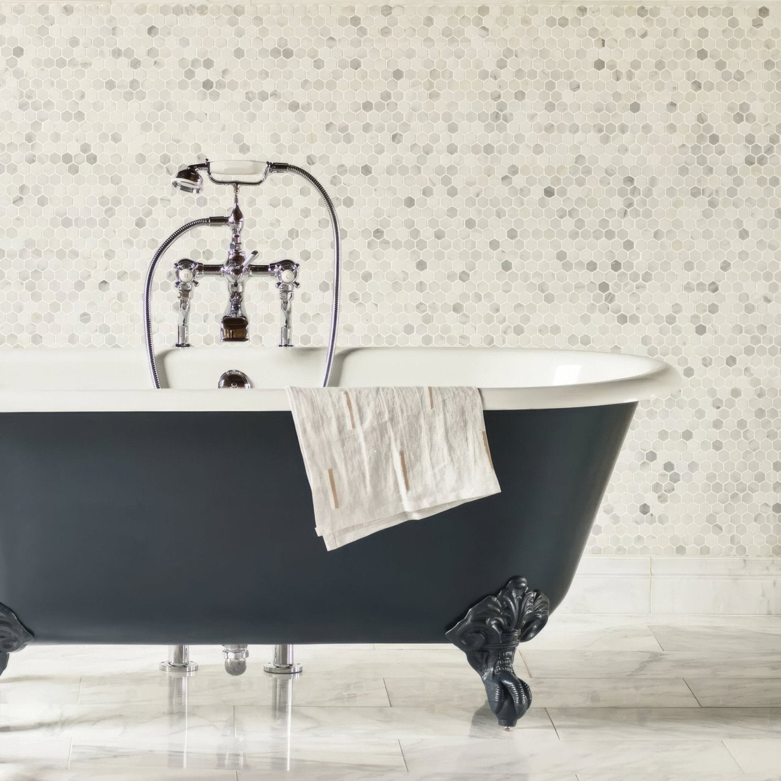 East Hampton Hexagon Marble Mosaic