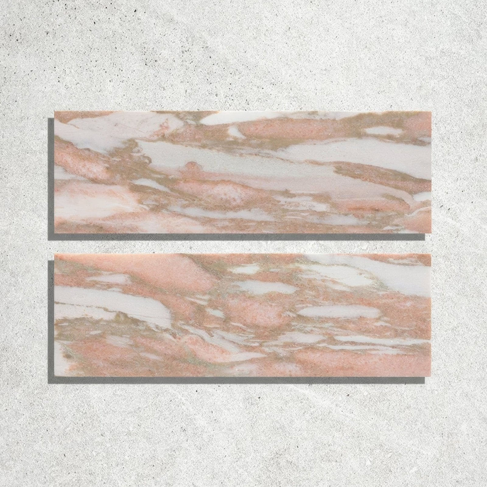 East Java Flamingo Marble Honed Brick – close-up detail