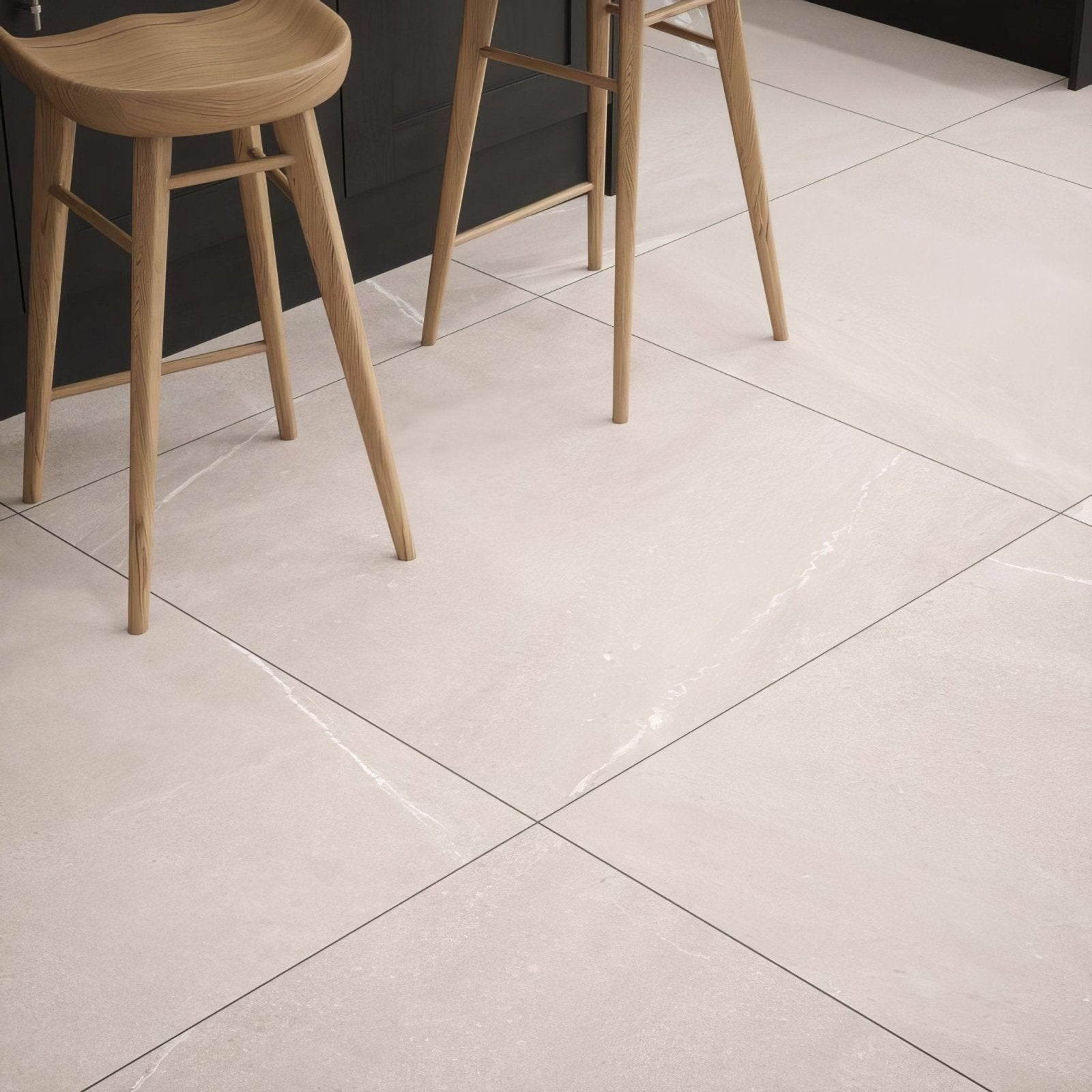 Beige marble-effect eastford mink matt porcelain floor tiles with subtle white veining and matt finish