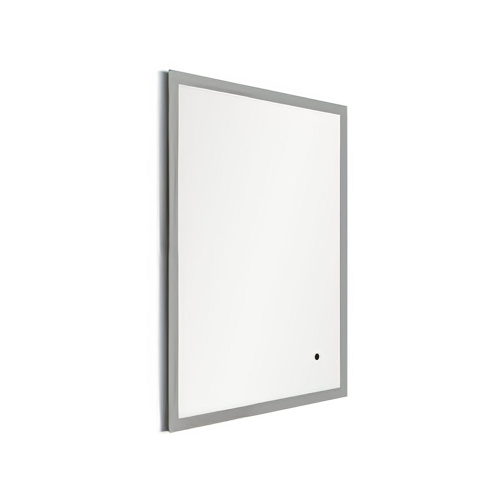 Edison rectangular mirror 60 with a sleek silver frame and minimalist modern design for bathroom use